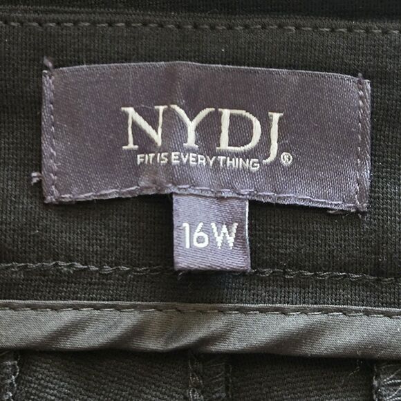 NYDJ Women's Black Ponte Knit Slim Trouser Pants Plus 16W • Flattens • Elongates - Picture 9 of 13